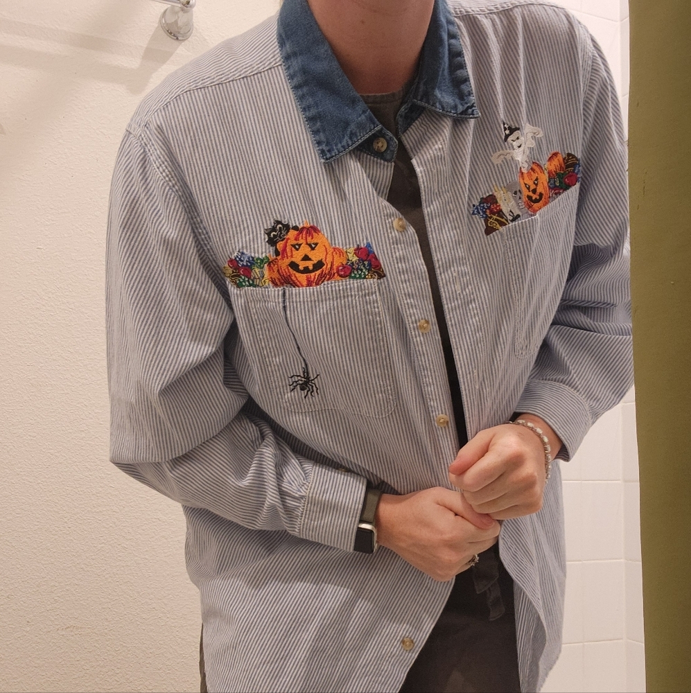 Vintage Cabin Creek Blue Halloween Shirt